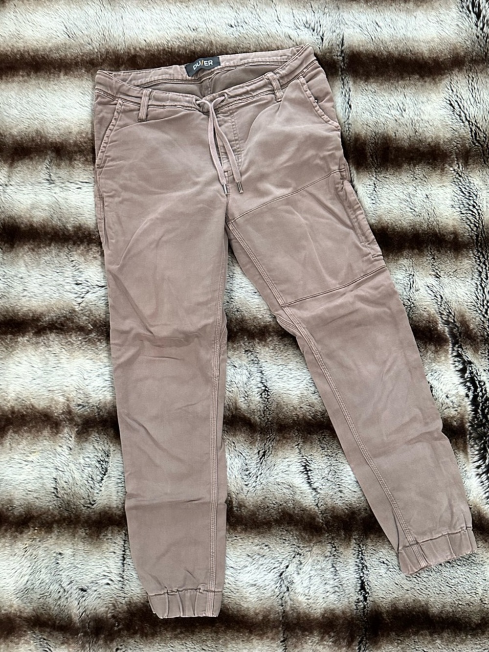 Soft Brown Drawstring Jogger Pants